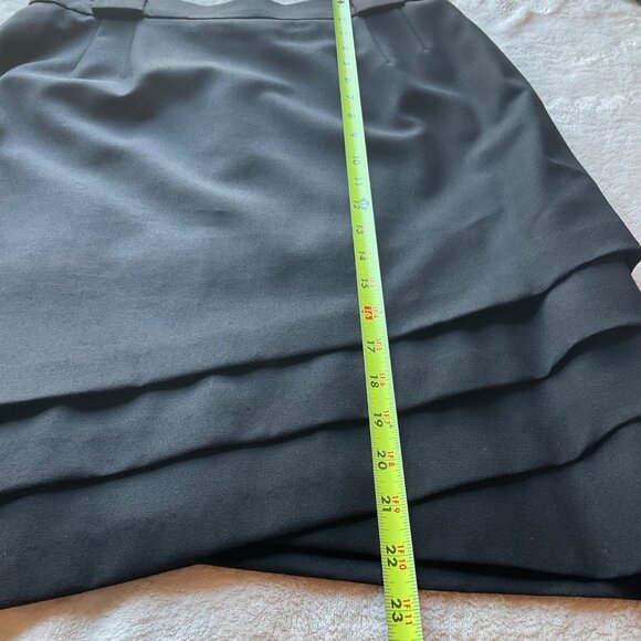 Escada margaretha ley size Medium Pencil Skirt Virgin Wool black tiered Germany - Picture 5 of 10